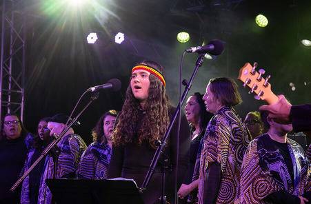 Performers at Songs for Freedom at Barangaroo, Big hART, 2023
